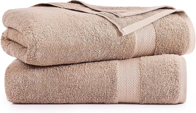 LANE LINEN 100% Natural Cotton Bath Sheets 2 Pack