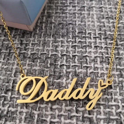 A168A Amya Custom Name Necklace Customized Personalized Plated Name Necklace for Mother Daughter Christmas New Year Gold