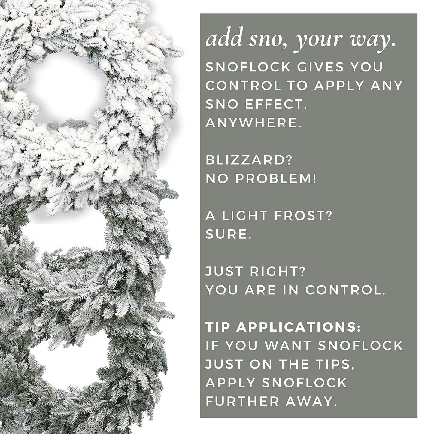 SnoFlock The Original Premium Self-Adhesive Snow Flock Powder with ShimmerSpec for Christmas Trees & Decor | Made in USA | 2 lbs
