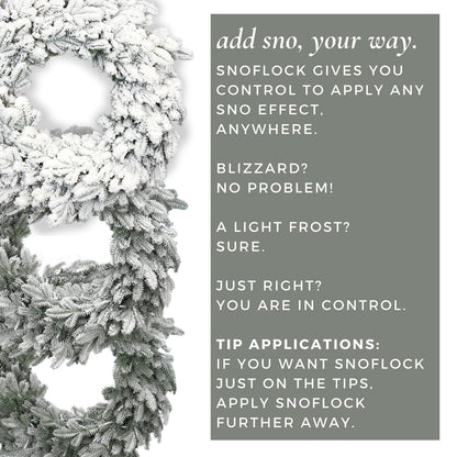 SnoFlock The Original Premium Self-Adhesive Snow Flock Powder with ShimmerSpec for Christmas Trees & Decor | Made in USA | 2 lbs