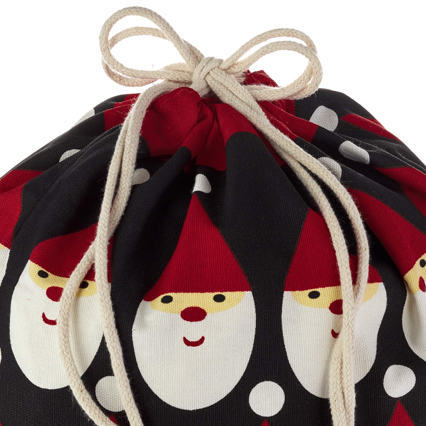 Hallmark Drawstring Christmas Gift Bag Set (2 Fabric Bags with Drawstrings; 1 Medium 10", 1 Extra Large 20") Santa, Red and White Stripe, 5XGB4902