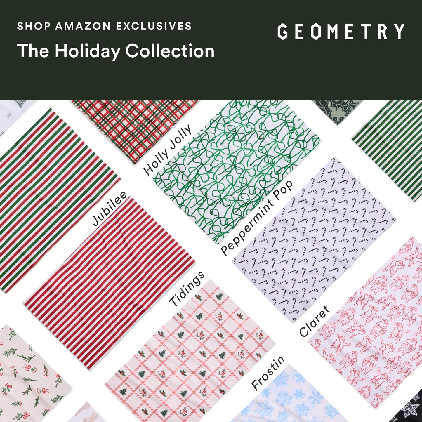 GEOMETRY Christmas Kitchen Towels - Quick Dry Microfiber Cloth Dish Towels for Kitchen Drying - Premium Quick Dry Towel - Peppermint Pop