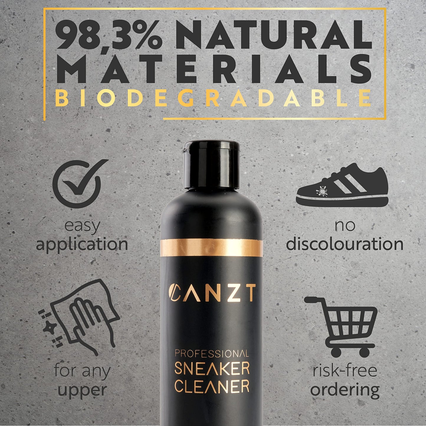 Canzt Sneaker Cleaning Kit – Ideal for Suede, Nubuck, Leather & Canvas Shoes – Trainer Cleaner Set with Shoe Cleaner, Brush & Microfibre Cloth