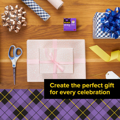 Scotch Gift Wrap Tape with Scotch Desktop Dispenser, 6 Rolls of 3/4" x 1000" Each Plus 1 Desktop Tape Dispenser, Great for Gift Wrapping