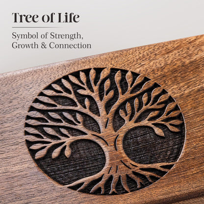 inanosa Handmade Mango Wood Tree of Life Jewelry Box, 7x5 inch Hand Carved Keepsake Box & Organizer, Unique Gift for Men & Women (Classic Tree of Life)