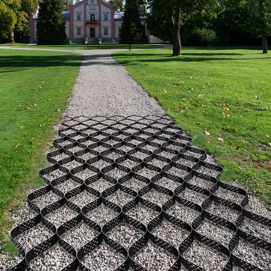 VIVOSUN 3’’ Depth Ground Grid, 6.5 x 17 ft, High-Density HDPE Geo Cell, 1885 lb per sq ft Load, Foldable & Tensile, Easy Installation with Gloves, Ideal for Gardens, Driveways, Pathways, Slopes