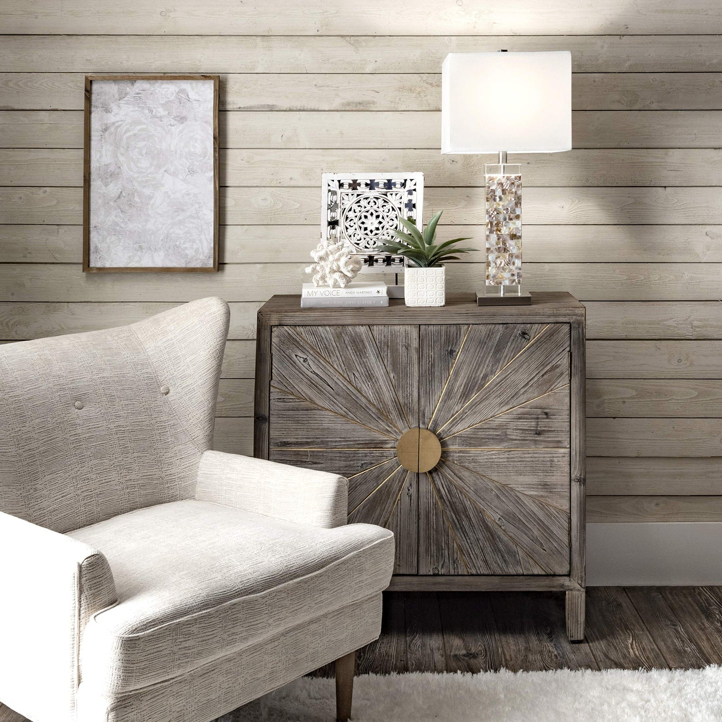nuLOOM Houston 29" Crystal & Iron Mosaic Table Lamp