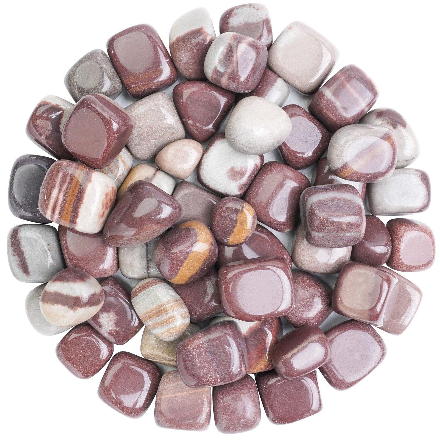 ZAICUS 1lb Narmada Tumbled Stones | Polished Crystals Healing | Natural Stones | Feng Shui | Chakra Balancing | Good Luck | Reiki Gift | Home Decor | Size 20-25 mm