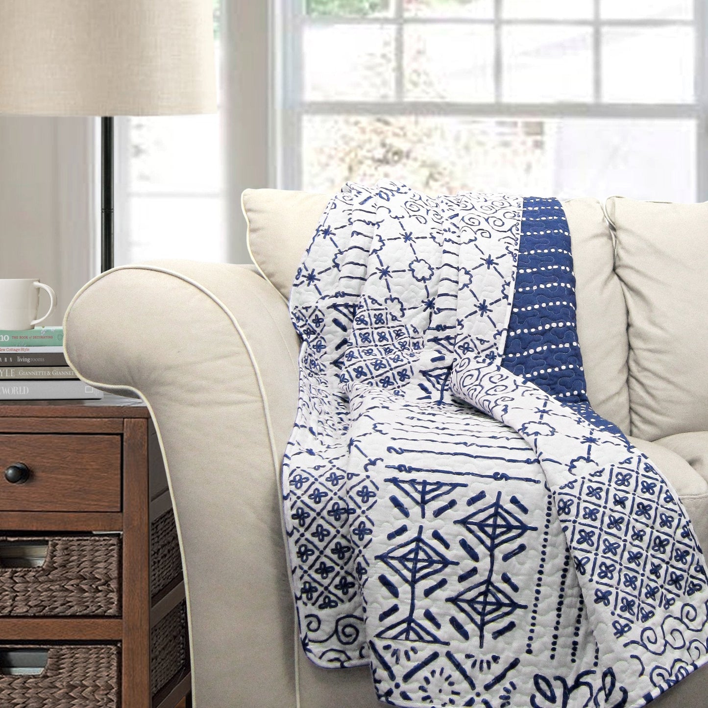 Lush Decor Monique Throw, 50 x 60-inch, Blue
