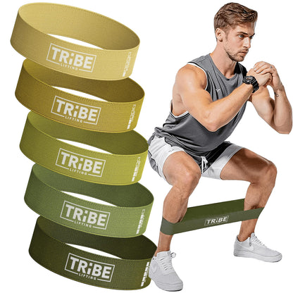 Tribe Lifting Fabric Resistance Bands - Booty Bands for Women & Men - Exercise Bands Set - Workout Bands for Legs & Glutes