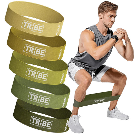 Tribe Lifting Fabric Resistance Bands - Booty Bands for Women & Men - Exercise Bands Set - Workout Bands for Legs & Glutes