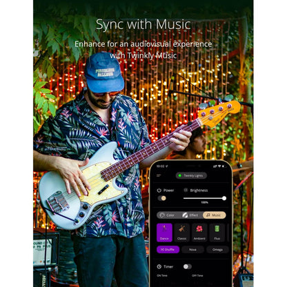 Twinkly Christmas Curtain Lights 210 RGB+W LEDs - App-Controlled, Sync with Music, Indoor & Outdoor Use, Compatible with Google Assistant, Amazon Alexa, Apple HomeKit, Bluetooth & WiFi Connectivity