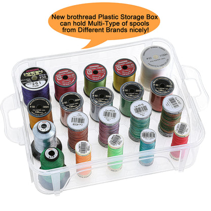 New brothread 3 Layers Stackable Clear Storage Box/Organizer for Holding 60 Spools Home Embroidery & Sewing Thread (Spool Size Requirement: Height≤5.6cm; Width≤4.3cm)