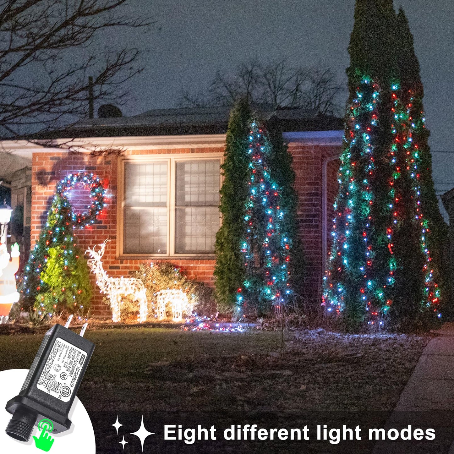 250 LED Red and White Christmas Lights Outdoor, 82 FT Christmas String Lights Waterproof 8 Modes, Clear Wire Plug in Twinkle Fairy Lights for Indoor Outside Bedroom Party Holiday Decorations