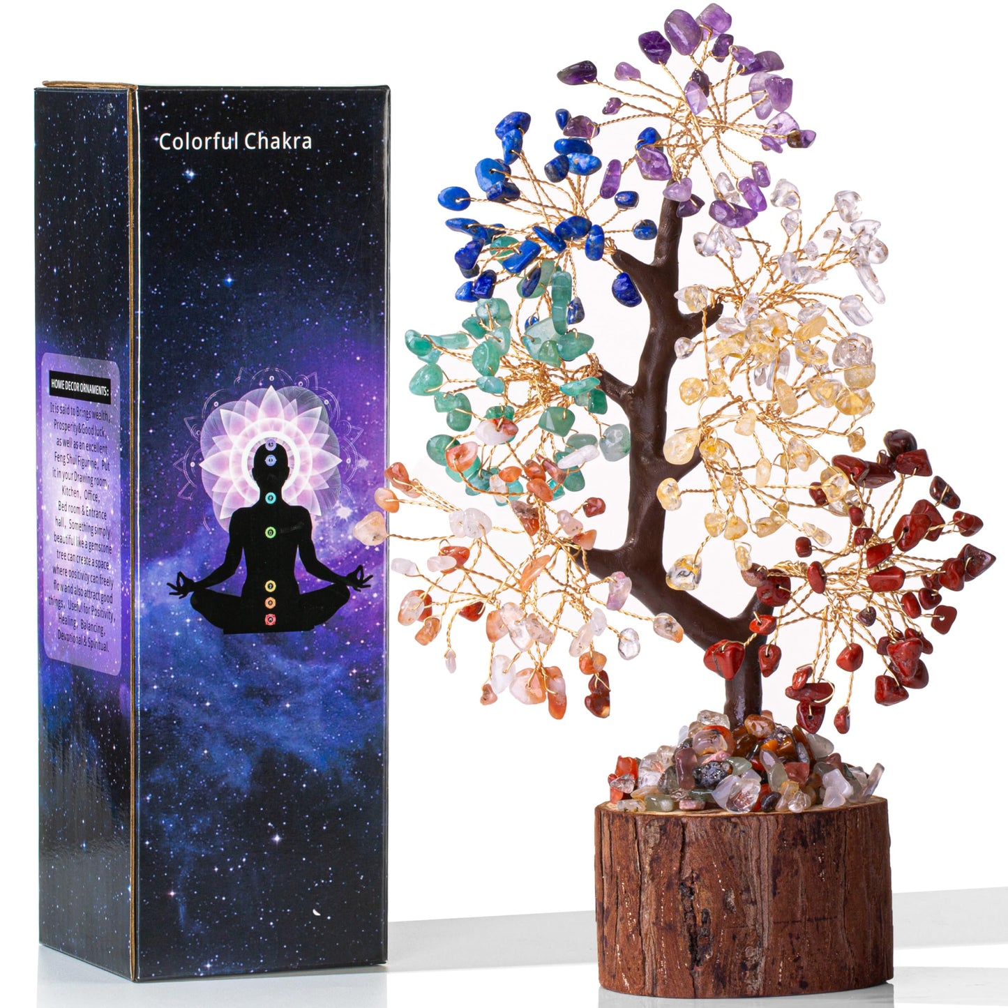 MAIBAOTA 7 Chakra Tree Crystal Tree of Life Decor Birthday Gifts for Women Healing Crystals for Positive Energy Spiritual Gift for Sister and Mom Housewarming Gifts New Home Money Trees Decoration