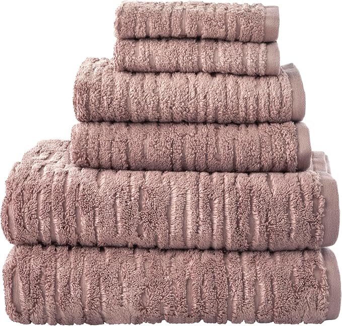 SKL Home CloudSoft 100% Cotton Luxury 6-Piece Towel Set, 600 GSM, Ultra Plush &