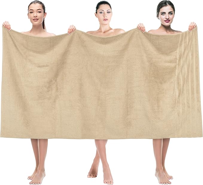American Soft Linen 35x70 Jumbo Large Bath Towel, 600 GSM 100% Cotton Turkish
