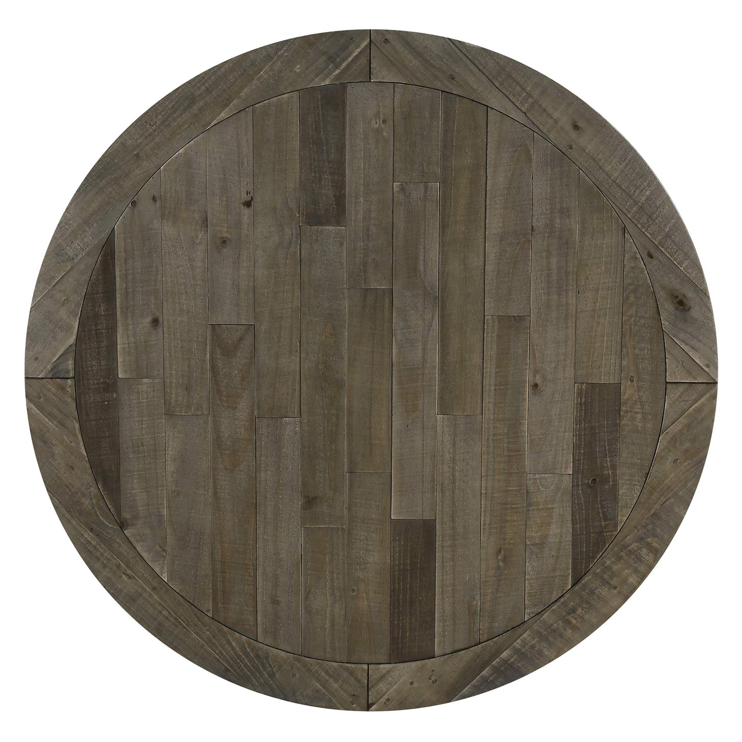 Roundhill Furniture Prato 5-Piece Round Dining Table Set with Cross Back Chairs, Antique Blue and Weathered Walnut