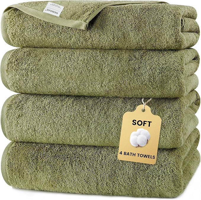 SEMAXE 4-Pack Luxury Bath Towels