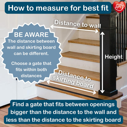 BabyDan Premier, Pressure Fit Stair Gate, 73.5-93.3 cm, Baby Gate/Safety Gate, Metal, Black, Made in Denmark - (Pet Gate/Dog gate)