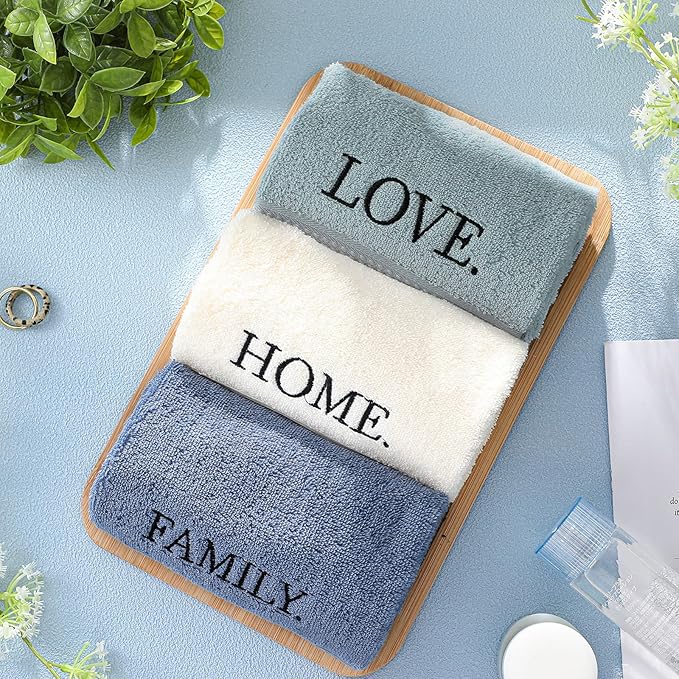 3 Pcs Home Love Family Decorative Hand Towels