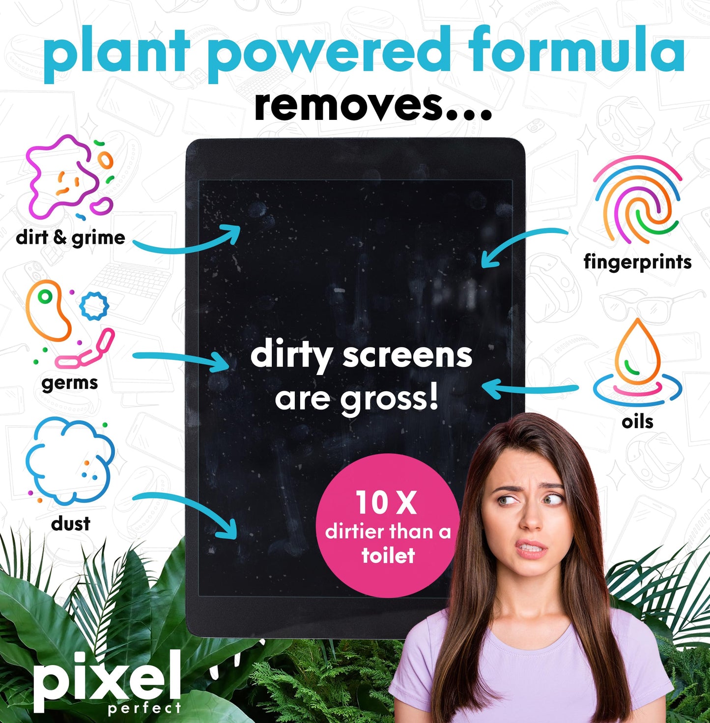 Pixel Natural Screen Cleaner Spray for TV, Laptops, Computers, Monitors, Phones Cleaning Kit (120ml - 4.2oz)