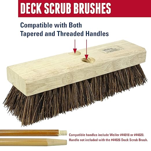 Weiler 44027 12" Deck Scrub Brush, Palmyra Fill