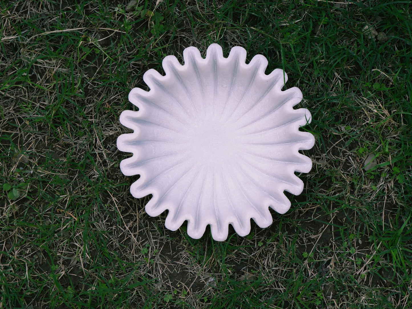 LE HOME DECOR Ruffle Marble Scalloped Bowl 6 inches, White Wavy Bowl, Handmade Fluted Dish, Marble Ruffle Centerpiece, Stone Jewellery Display