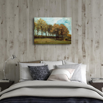 Wieco Art Canvas Prints Autumn Landscape 1885 by Vincent Van Gogh Art Famous Paintings Reproduction Tree Forest Pictures Artwork Wall Art for Home Decor and Wall Decorations