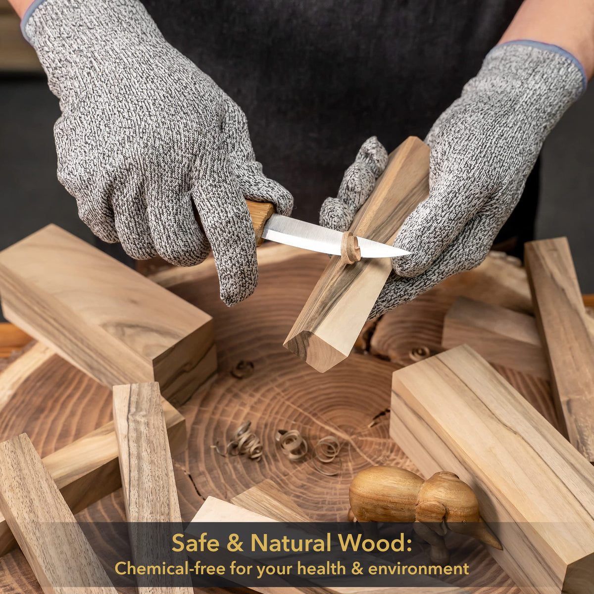 BeaverCraft Walnut Wood for Carving BW10 pcs Wooden Blocks for Whittling and Crafts - Wood Carving Blocks for Creative Projects