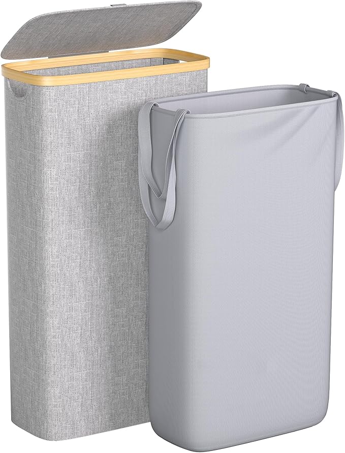 Slim Laundry Hamper, 60L Waterproof Narrow Laundry Basket