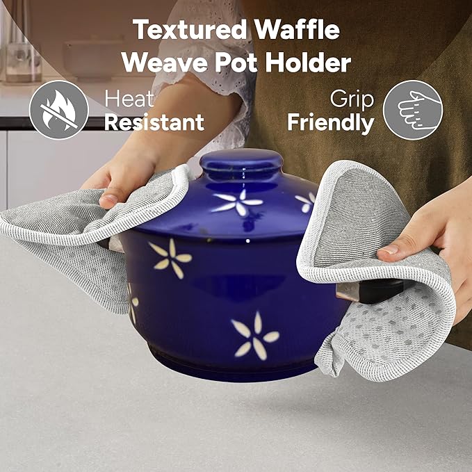 Casa Platino Heat Resistant Oven Mitts & Potholders, 4-Piece – Oven Mitts and