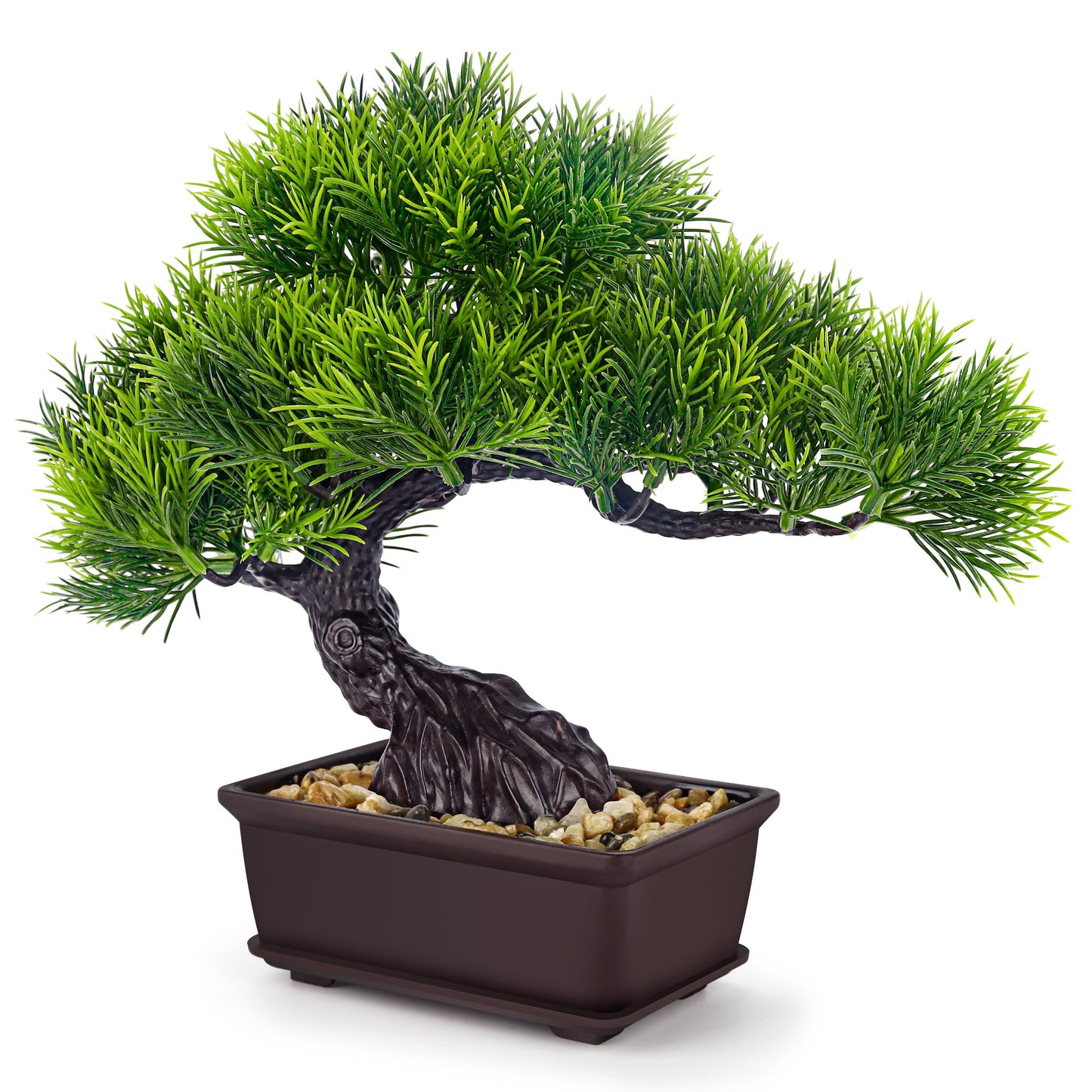Der Rose 8 Inch Fake Plants Artificial Bonsai Tree Cedar for Home Office Desk Table Shelf Japanese Zen Decor (Pine)