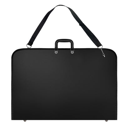 Black Art Portfolio Case Artist Carrying Case Artist Portfolios Case with Shoulder Strap (19x14.7x1.5 Inch)