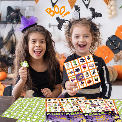 OHOME Halloween Games - Halloween Bingo for Kids | Halloween Party Favors - 24 Players Halloween Toys Gifts Party Supplies | Halloween Crafts Accessories Treats Activities for Family