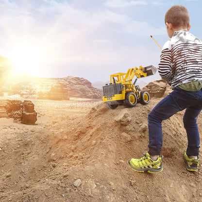 Top Race 5-Channel RC Front Loader Tractor - 14" Electric Construction Truck with Lights & Sounds - Perfect Digger Toy for Boys and Girls Ages 3+