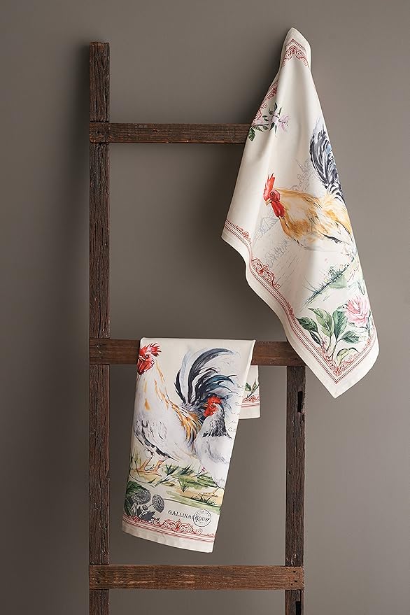 100% Cotton Kitchen Towel Campagne Maison d' Hermine Set of 2 Super Soft Highly