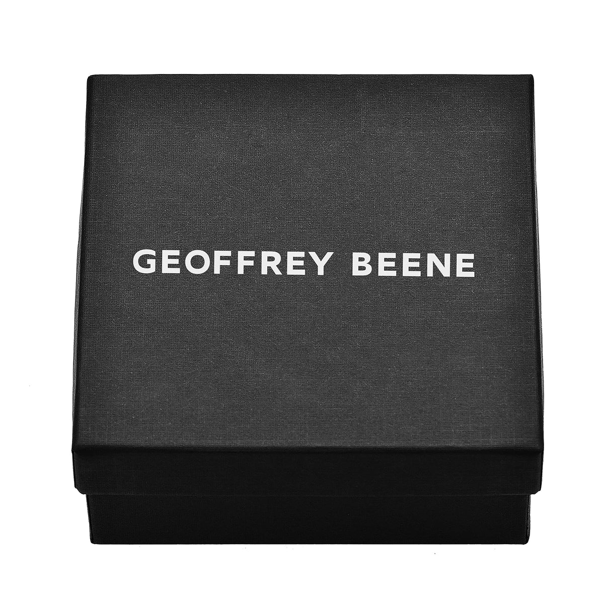 Geoffrey Beene Men's Genuine Leather Bracelet with Stainless Steel Cut-Out ID, Blue