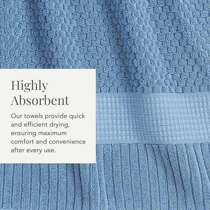 NY Loft 100% Cotton Towel Set 6 Piece | Super Soft & Absorbent Quick-Dry 2 Bath