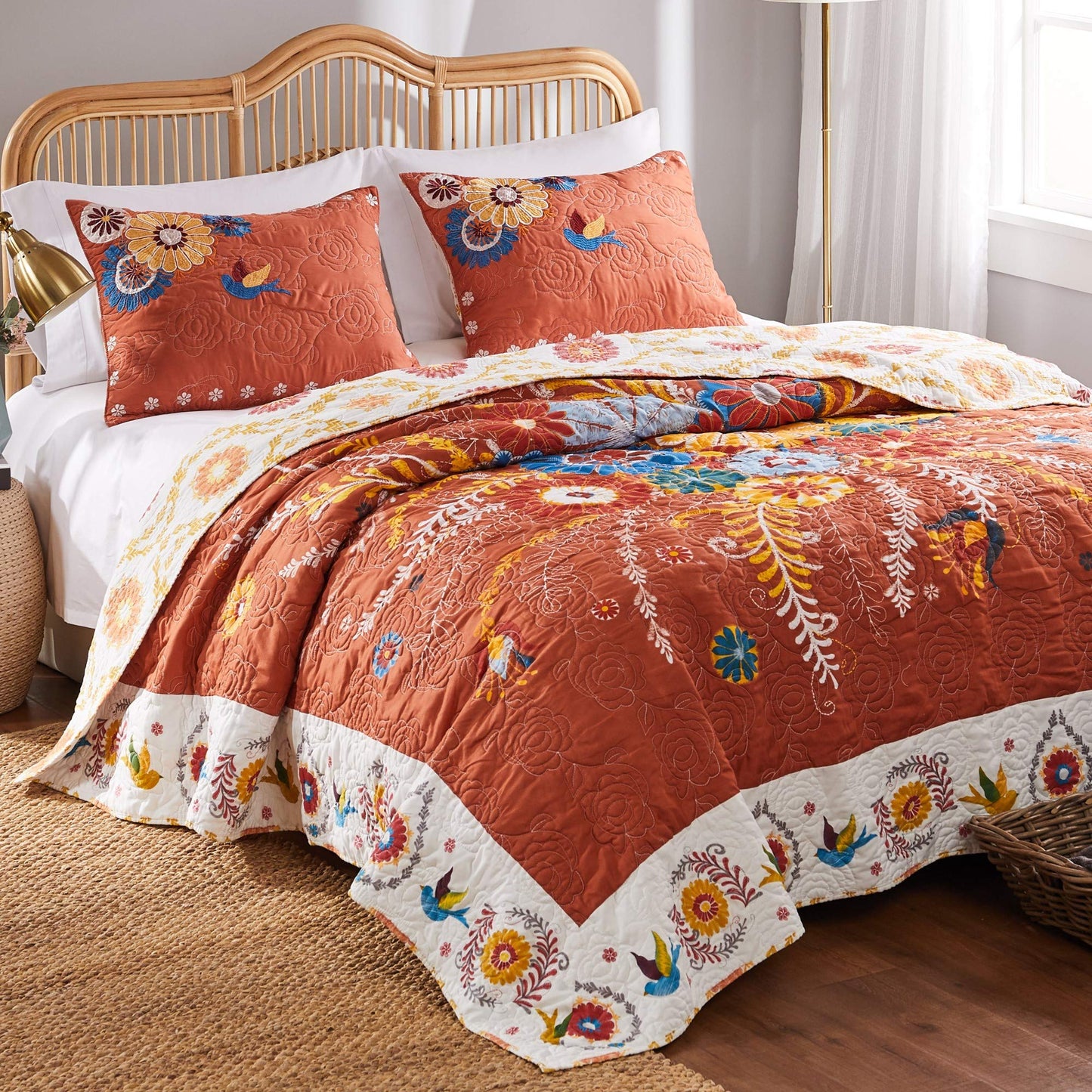Greenland Home Barefoot Bungalow Topanga Quilt Set, 3-Piece King/Cal King, Multi