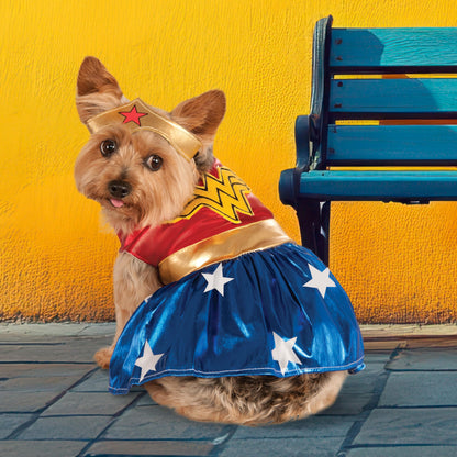 DC Comics: Wonder Woman Pet Costume for For Dogs or Cats by Rubies, Medium