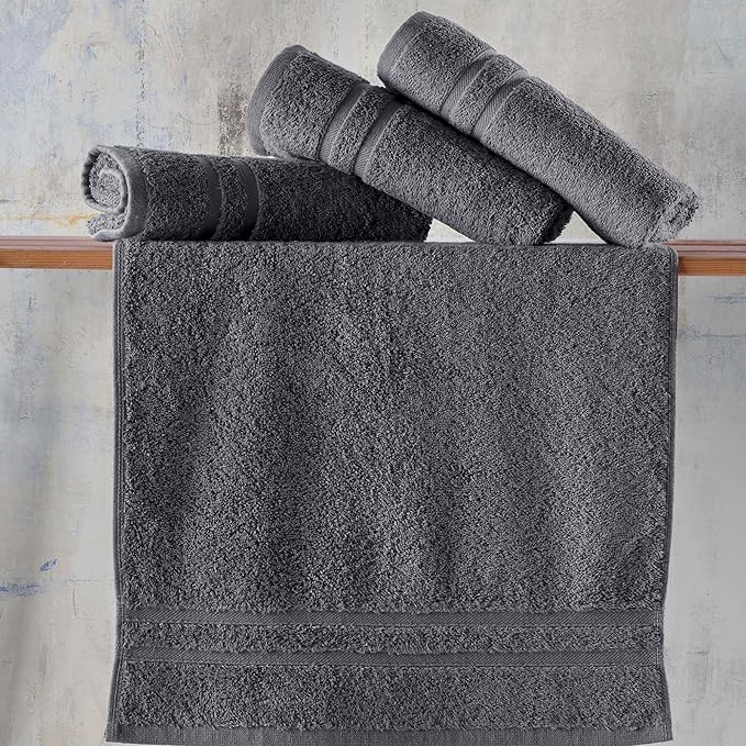 Hawmam Linen Cool Grey Hand Towels 4-Pack