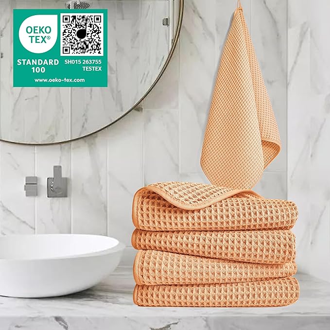 POLYTE 430 GSM Microfiber Lint Free Hand Towel, 16 x 30 in, 4 Pack