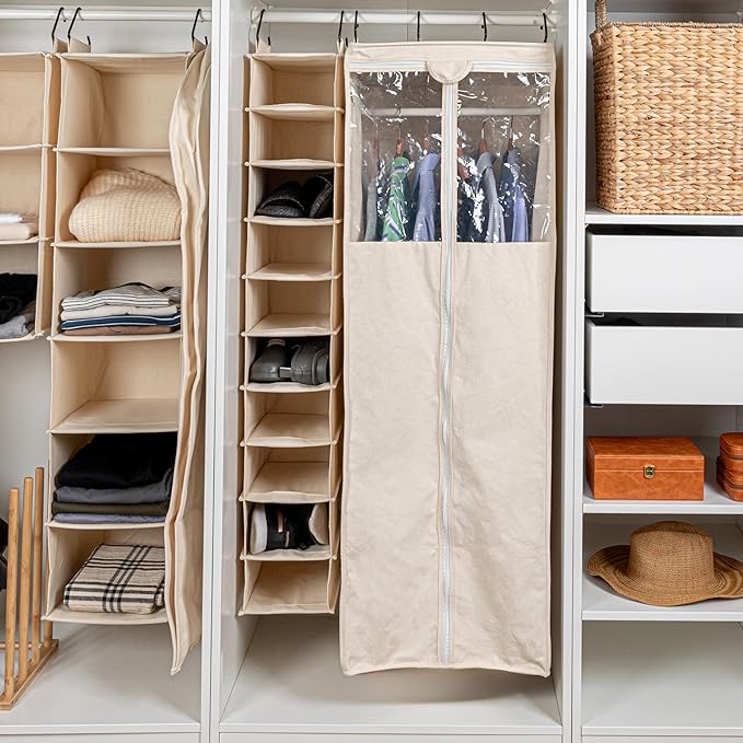 Household Essentials Hanging Shoe Organizer, 10 Wide Cubbies
