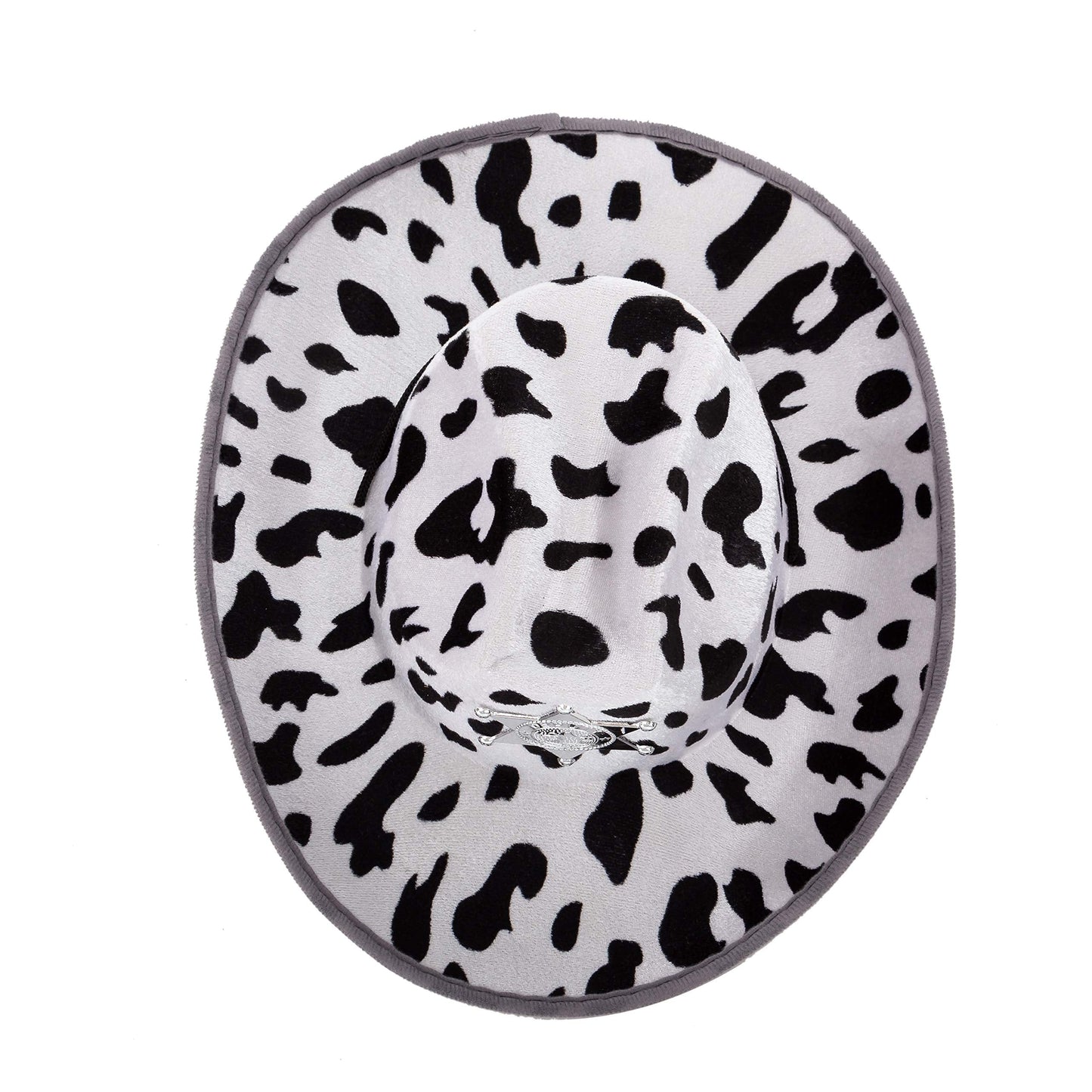 Spooktacular Creations 2 Pcs Adult Kids Felt Cow Print Cowboy Hat, Halloween Costume Accessory for Boys Girls, Cowgirl Hat for Women Wild West Themed Parties