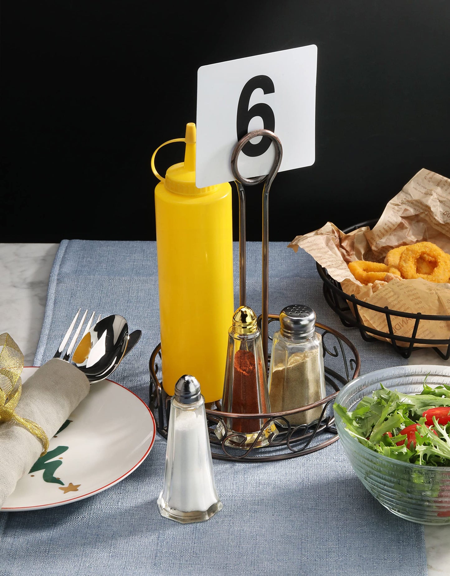 New Star Foodservice Glass Tower Salt and Pepper Shakers, 1 oz Set of 12, Clear Glass Shakers with Gold Plated Tops for Restaurants and Tabletop Use