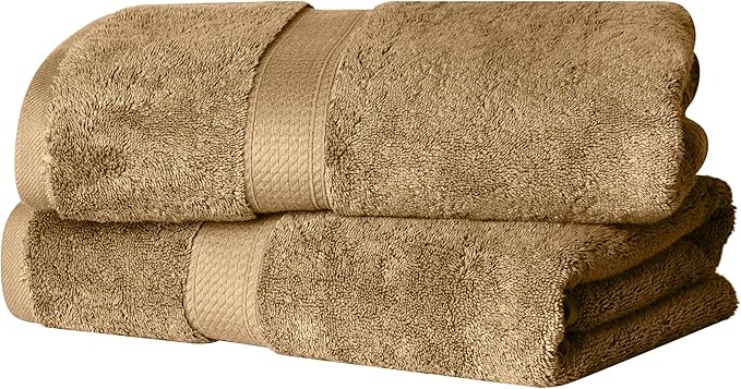 SUPERIOR Egyptian Cotton Pile Bath Towel Set of 2, Ultra Soft Luxury Towels
