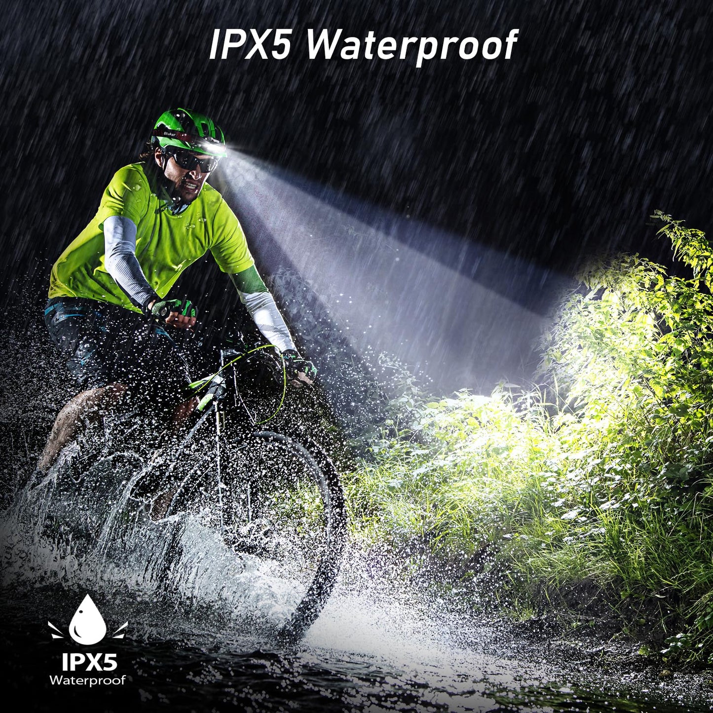 Blukar Head Torch Rechargeable, 2000L Super Bright LED Headlamp Headlight with Sensor Control, 6 Light Modes, IPX5 Waterproof, 30 Hrs Runtime for Power Cuts, Emergency, Running, Hiking etc.