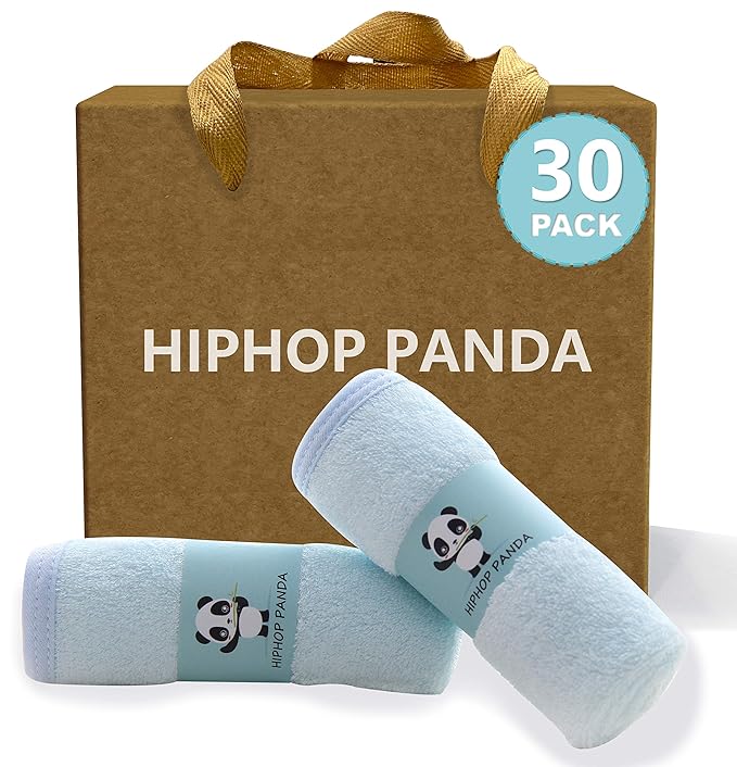 HIPHOP PANDA Baby Washcloths, Rayon Made from Bamboo