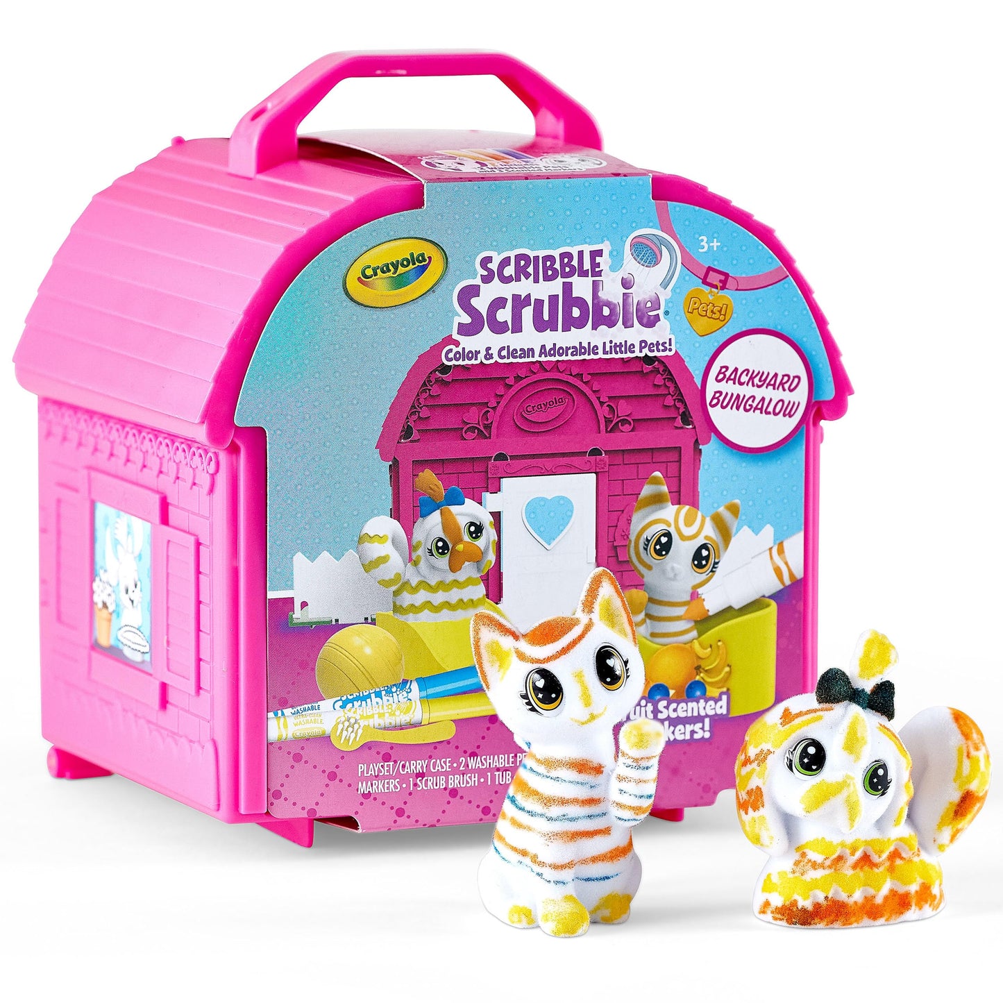 CRAYOLA Scribble Scrubbie Pets, Backyard Playset, Color & Wash Creative Toy, Gift for Kids, Age 3, 4, 5, 6, Multi